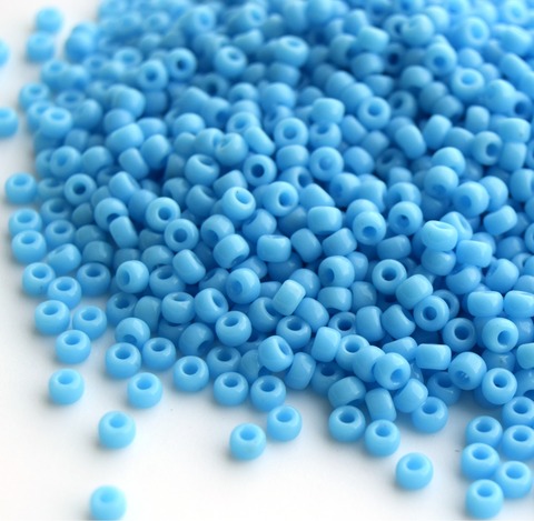 8/0 RR-0413 Бисер круглый Миюки Голубой непрозрачный /Miyuki round 8/0 Opaque Turquoise Blue