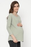 Лонгслив для беременных 11918 зеленый