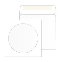 Конверт для CD Packpost 125x125 мм 90 г/кв.м белый декстрин с круглым окном (25 штук в упаковке)