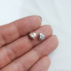 УЦЕНКА!!! Подвеска Сердце с фианитом 7 мм , родий У092