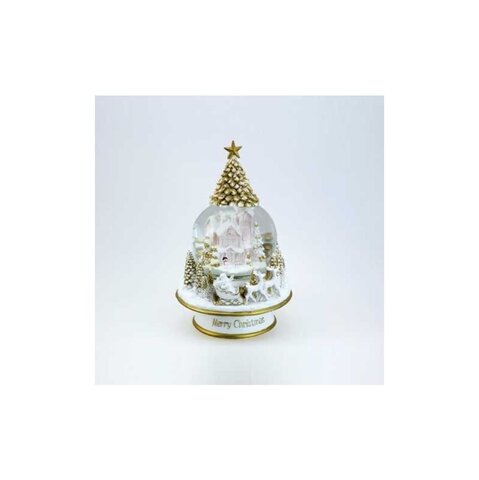 Музыкальная шкатулка 14x14x22см Musicbox Kingdom белая с золотом