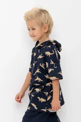 фуфайка  для мальчика  К 302367/индиго,динозавры