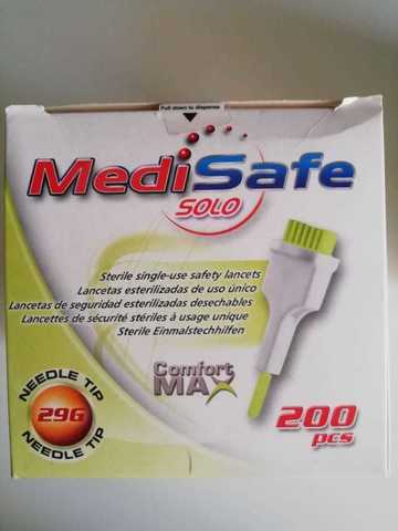Ланцет MediSafe Solo  23G 2,0 мм, д/капиллярного забора крови №200 (HTL-STREFA, Польша)