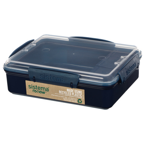 Контейнер с разделителями 975мл Sistema Renew синий
