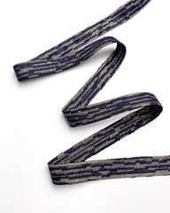 Тесьма с люрексом , цвет: золотисто-синий, ширина 20 мм