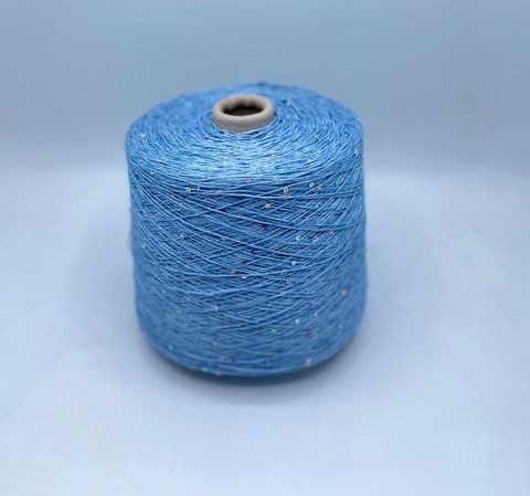 Filati Naturali (пр.Италия),art-Lino, 320м/100гр, 100%Лен+пайетки, цвет-Голубой меланж, арт-28085