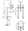 Cezares FIRST-VDPS-03/24-M FIRST-VDPS-03/24-M Напольный смеситель для ванны с ручным душем, исполнение золото, ручки золото