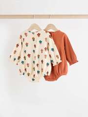 Боди с длинным рукавом для малышей Next 849-230, 2 шт., Светло-бежевый, Оранжевый