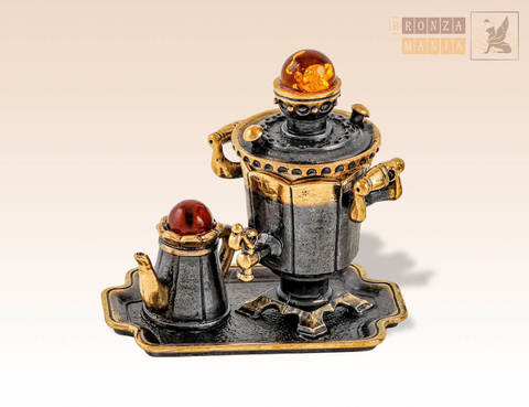 фигурка Самовар и чайник на подносе