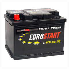 Аккумулятор EUROSTART Extra Power (60Ah, 480A, L+) EU601