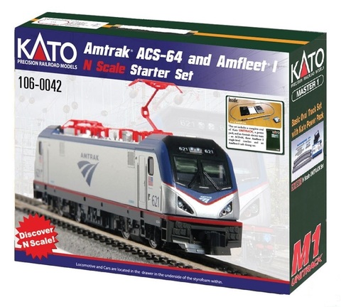 Стартовый набор Kato Amtrak ACS-64 Amfleet