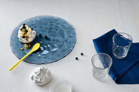 Блюдо 33см Bormioli Rocco Diamond голубое