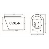 Унитаз подвесной Ottimo безободковый 053E-R Белый сиденье дюропласт с микролифтом