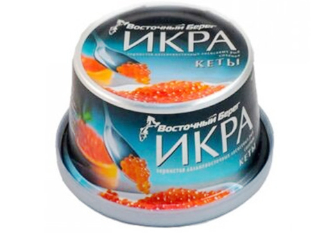 Икра красная кеты БЕЗ КОНСЕРВАНТОВ "Восточный Берег", 125г