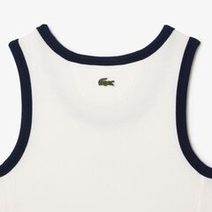 Топ теннисный Lacoste Flowing Rib Knit Tennis Badge Tank - white/navy blue