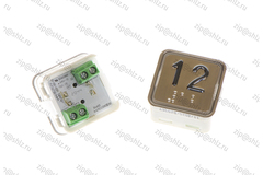 Кнопка (кнопочный модуль) KA302-S-R "12 этаж", квадратная, статическая красная подсветка, Брайль