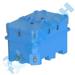 Изотермический контейнер 1200 л для перевозки живой рыбы с быстроразъемным соединением g4", со сливом g2" Анион 1200 л. горизонтальный (1810x1150x1130см;синий) - арт.559499