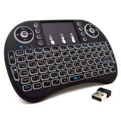 Беспроводная клавиатура OneTech I8-L с русской клавиатурой, 7 вариантов подсветки, работает от аккумулятора, заряжается от USB