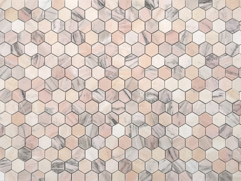 Мозаика Pietrine Hexagonal - Rosa Salmone полированная 29,2x29,8х0,7 см (чип 23х40х7 мм)