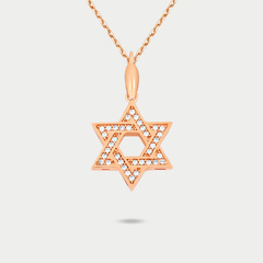 Подвеска мусульманская из розового золота 585 пробы с фианитами (арт. 75051)