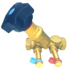 Клапан балансировочный латунный DN 15 PN 16 наклонный, муфта-муфта, с измерительными ниппелями, Kvs 2,97 м3/ч STAD.BY-1-15