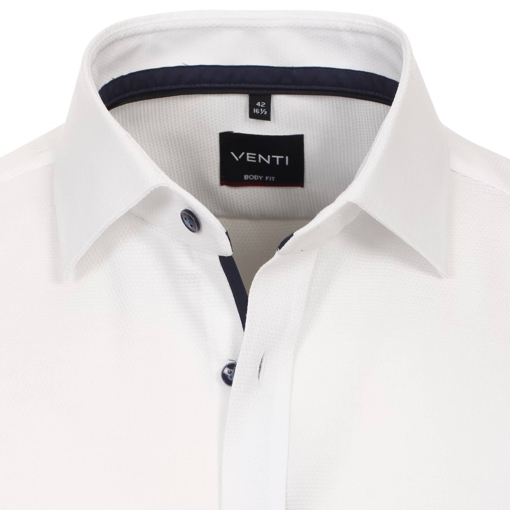Сорочка мужская Venti Body Fit 134134900-000 из фактурной ткани белая