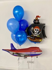 Воздушные шары для мальчика Пиратский корабль, Самолет №3602