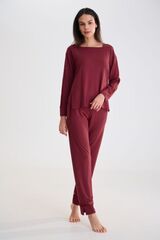 Пижама женская с брюками LISCA ADVENTURE 023464 |  Гранатовый красный
