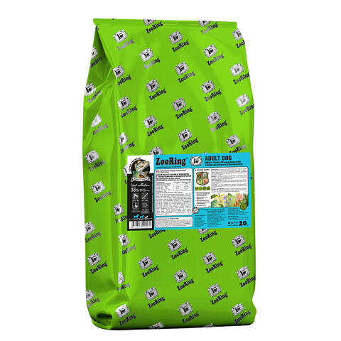 ZooRing Adult Dog Белая Рыба с рисом и брокколи с глюкозамином и хондроитином 20 кг