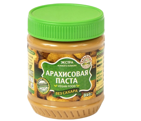 Арах.паста АЗБУКА ПРОДУКТОВ ЭКСТРА без сахара 340г