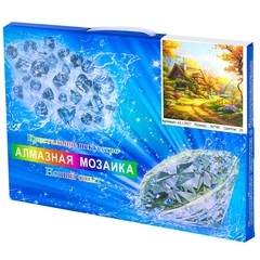 
          Алмазная мозаика Alingar, на подрамнике, с полным заполнением, (глянц) дизайн рамка, 30х40 см, 20 цветов, "Сказочный домик"