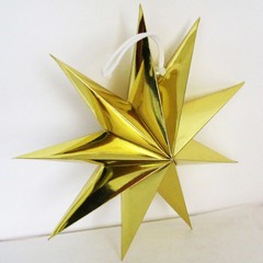 Бумажная звезда, 45 см, 9-конечная, Золото