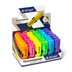 
          Текстовыделитель, Alingar, "Line-Mini" прямоугольный корпус, скошенный, 1-5 мм, цвета ассорти, 36 шт/уп, картонный шоу-бокс