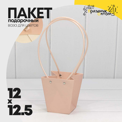 
          Пакет подарочный 12.5х12х8см Ваза для цветов (Персиковый)