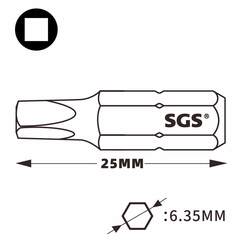 Бита Robertson SQ №0(1,94мм) х25мм Impact(ударная) S2 SGS 6325SQ0-IB
