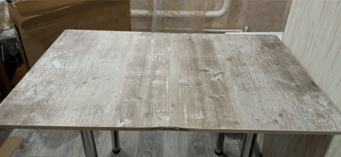 Стол кухонный Раскладной Ломберный, Штейн светлый, 78х58х75 см, ноги Хром