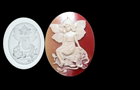 Силиконовый молд Камея цветочная фея -2