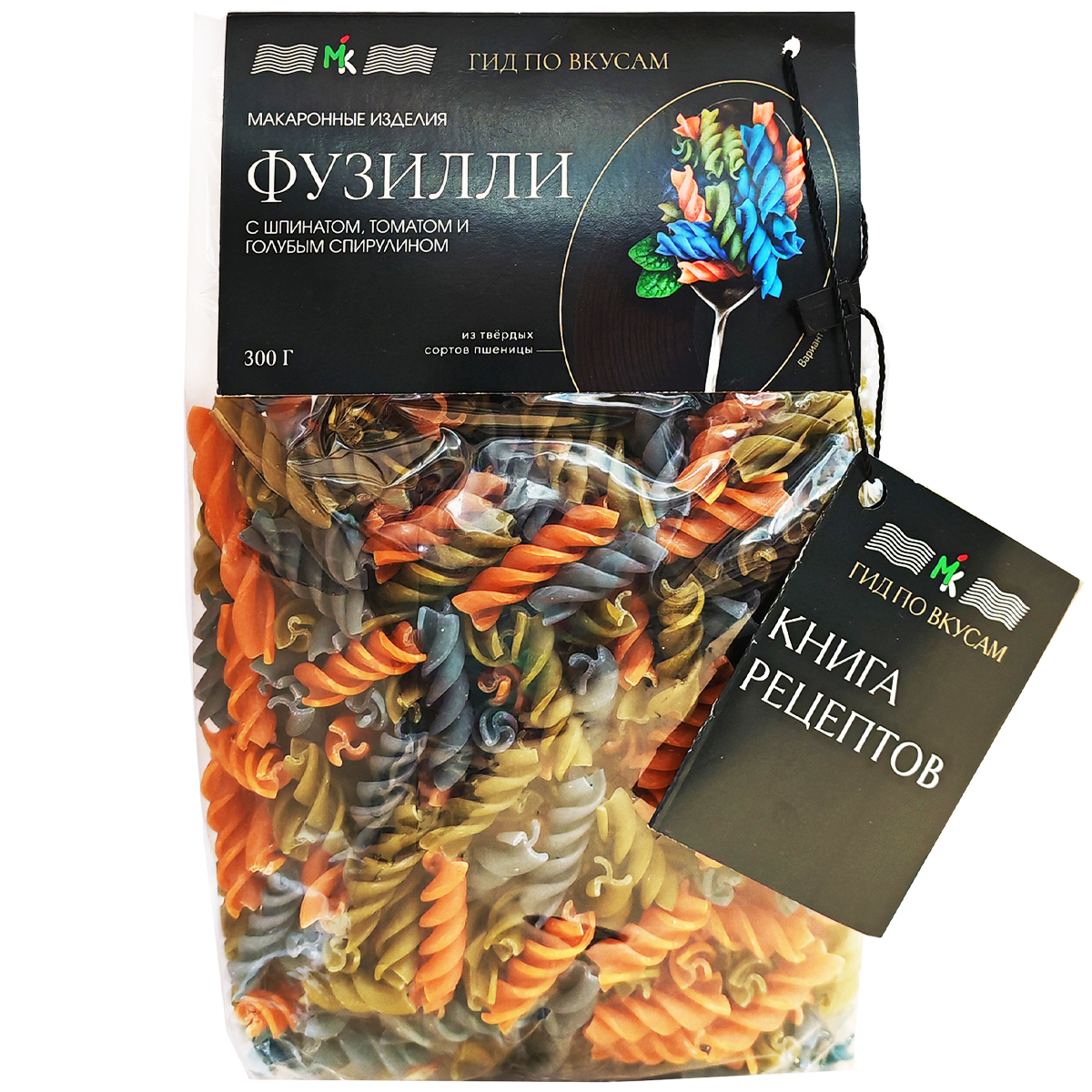 Макароны Фузилли со шпинатом, томатом и голубой спирулиной МК 300 г