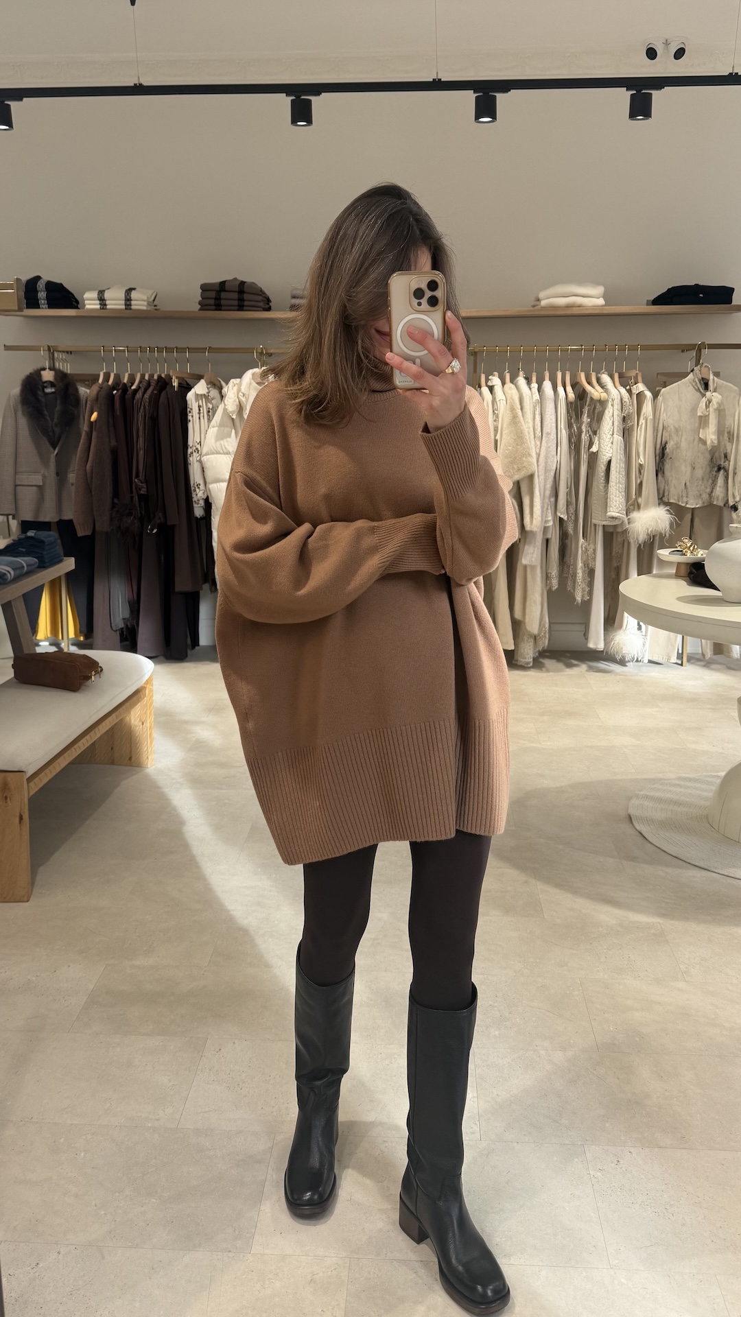 Свитер в стиле туники из 100% шерсти PREMIUM QUALITY