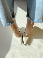 Женские туфли в бело-жемчужном цвете Hestia BIANCA