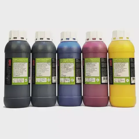 Чернила 5 x 500 мл для Canon imagePROGRAF TM-200, TM-205, TM-300, TM-305, TX-2000, TX-2100, TX-3000, TX-3100, TX-4000, TX-4100 (картриджи PFI-110, PFI-120, PFI-310, PFI-320, PFI-710), комплект Bursten пигментные