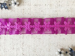 Тесьма текстильная "Цветок на органзе", ш.2,5 см.