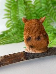 Сова декоративная, белая и коричневая, фигурки декоративные, кукольные миниатюры, 4 см, набор 2 шт.