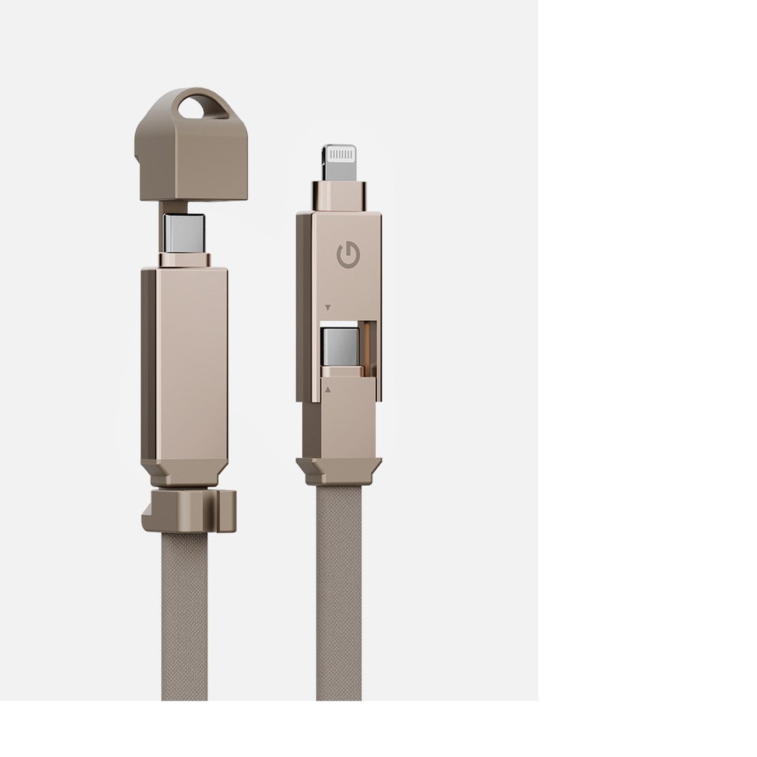 Кабель Energea Sheath 2 в 1, USB-C to Lightning / USB-C 60W 15см, Золотой | Gold