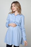 Рубашка для беременных 10921 голубой меланж