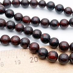 Яшма бусины (халцедон с гематитом), диаметр около 6,6-6,8 мм, цена за 27-28 шт (1/2 нити)