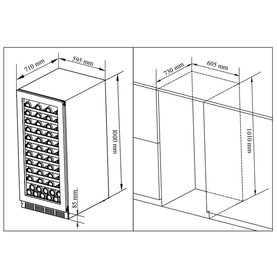 Винный шкаф 600х600 встраиваемый
