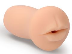 Телесный мастурбатор-ротик с эффектом смазки Oral - 