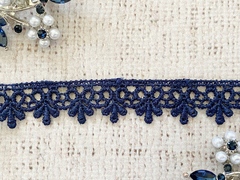 Кружево плетеное, ш. 1,5 см, тёмно-синий