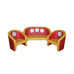 Комплект мягкой игровой мебели «Совенок с аппликацией» Цветы красно-желтый